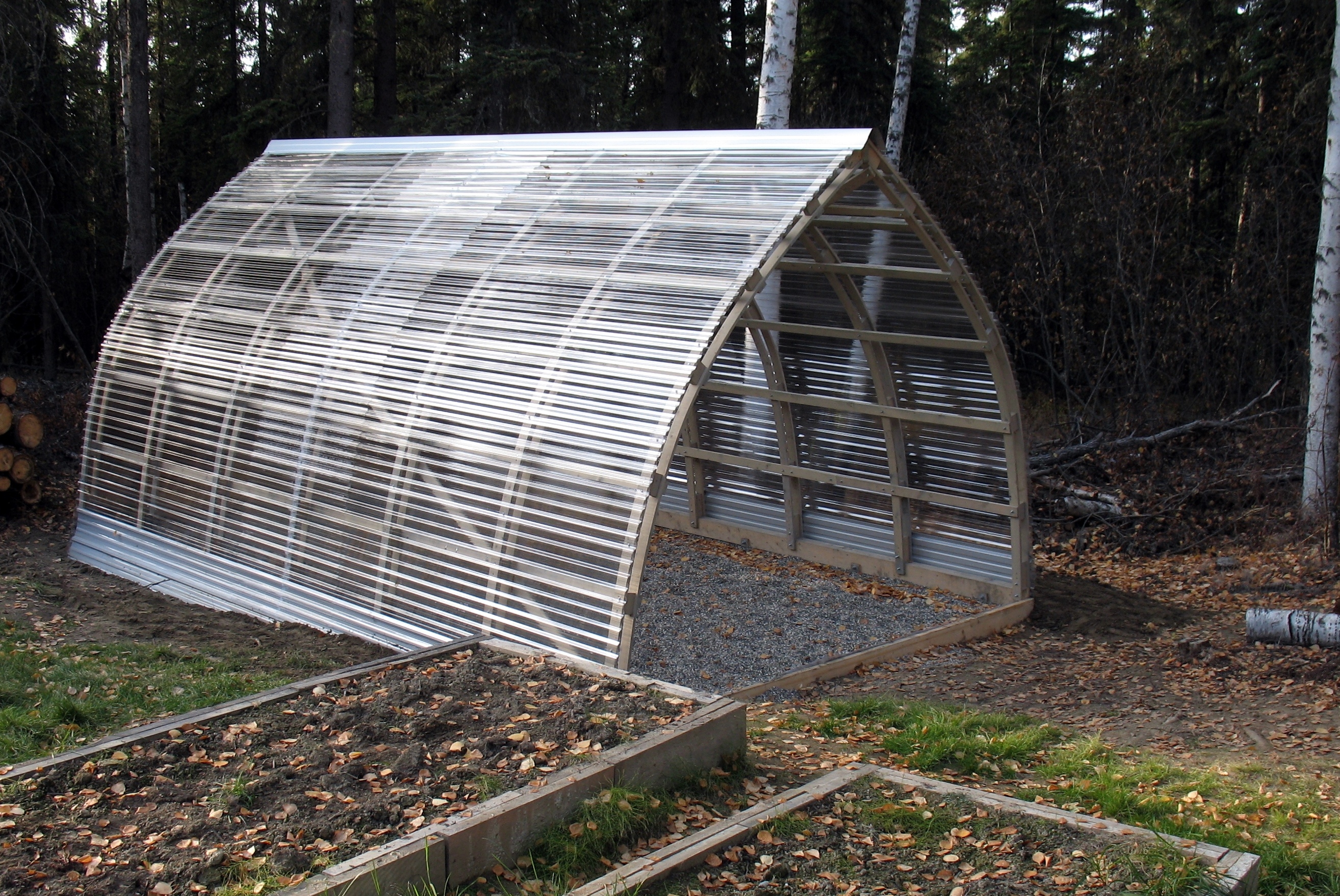Simonson's shed has a clear poly-carbonate roof. The end walls will be ...